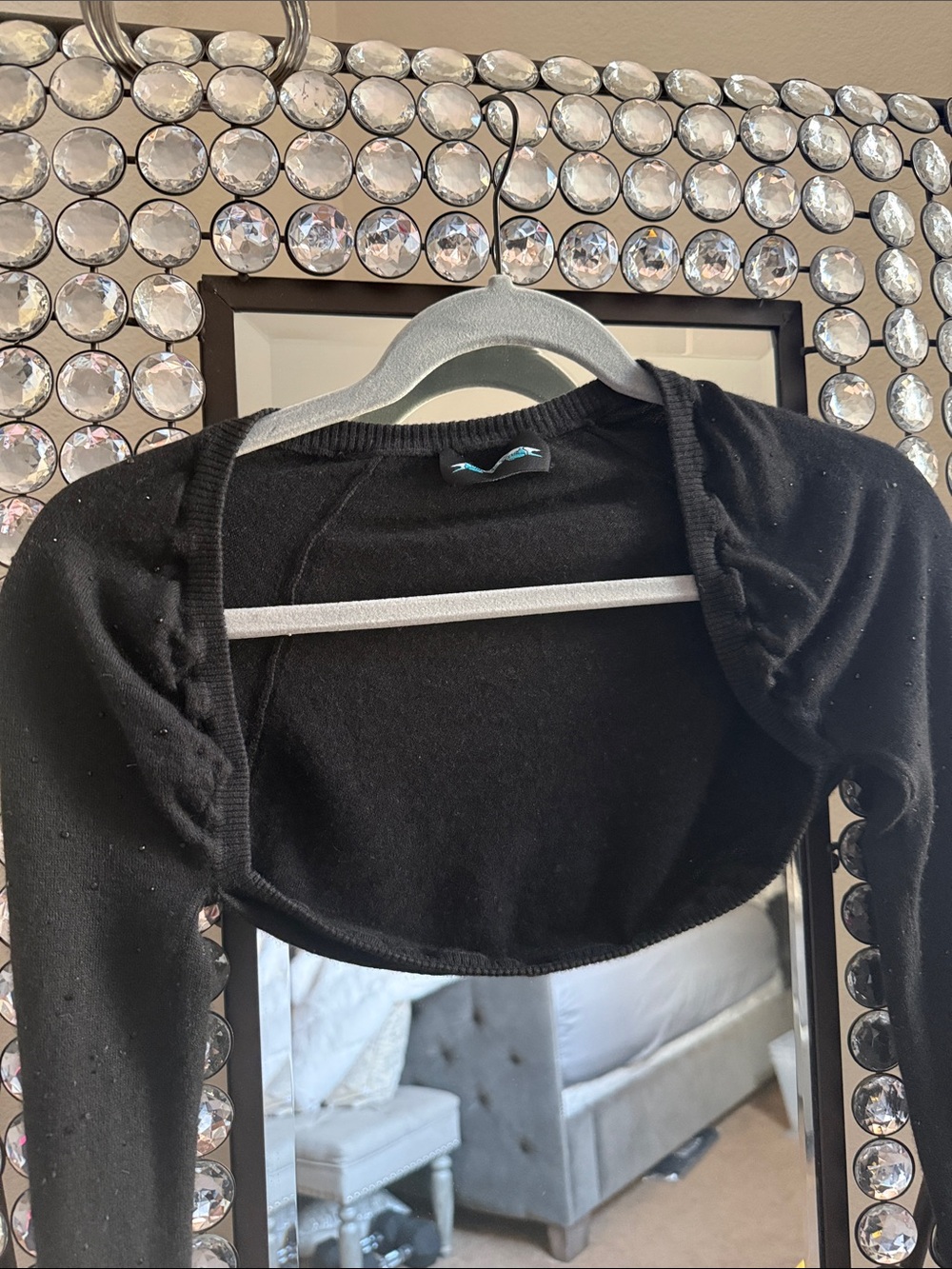 Black Cropped Bolero Shrug cashmere, and silk
